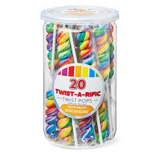 Hilco Rainbow Swirl Pops Tutti Frutti Tub 20ct
